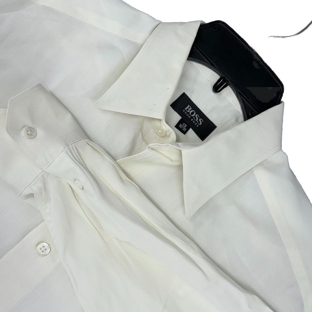 Hugo Boss Men's Sharp  Dress Shirt White‎ Size 15 32/33 Long Sleeve Button